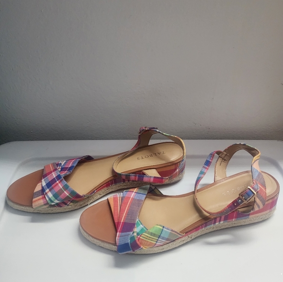 Plaid sandals/wedge - Picture 2 of 2